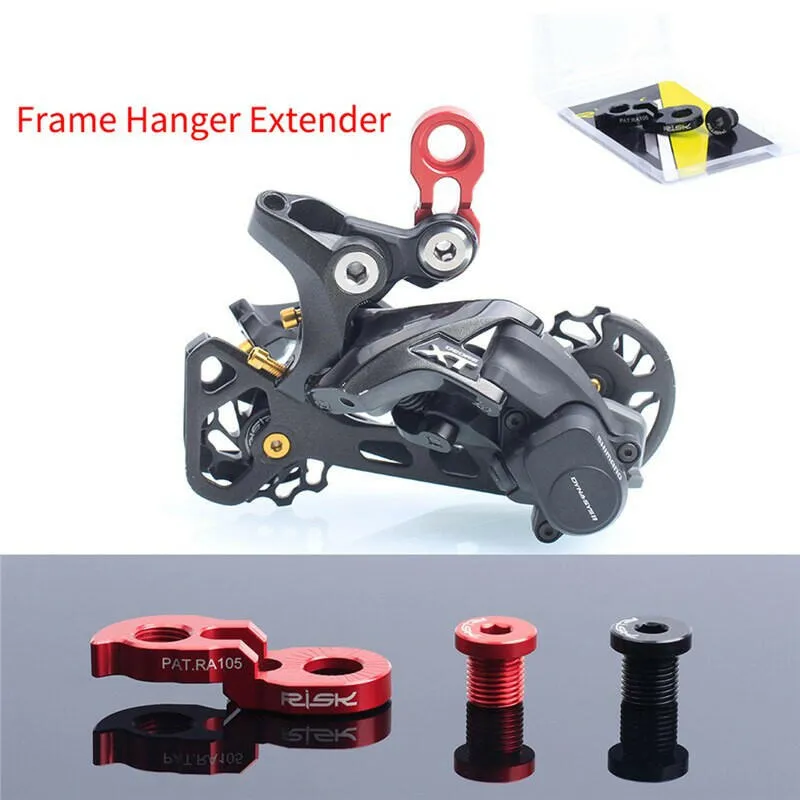 2Pcs Risk Mountain Road Bicycle Bike Frame Rear Derailleur Link Hanger Extender Extension For Cassette Gear Tail Hook Extender