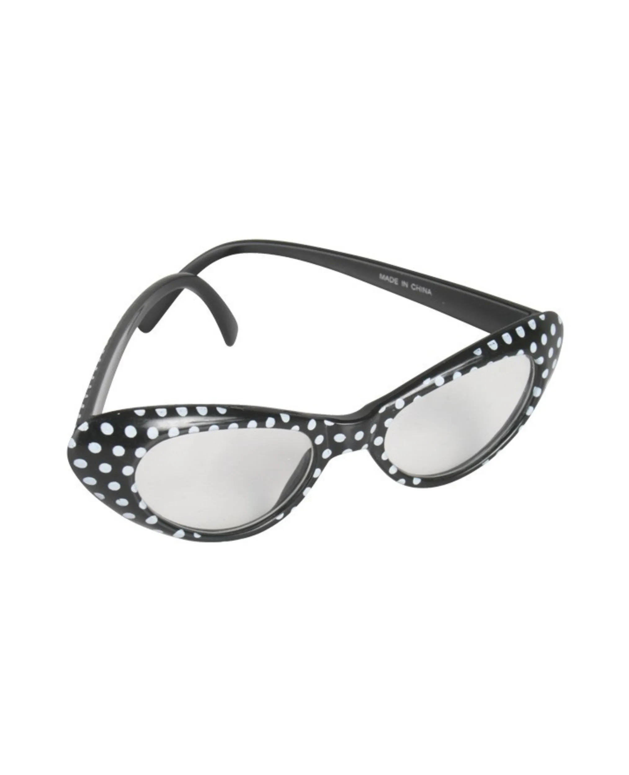 50's Black Polkadot Cat Eye Glasses