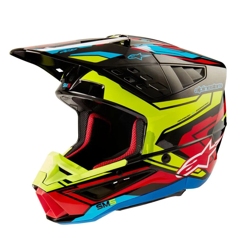 Alpinestars S-M5 Action 2 Helmet Black/Yellow Fluo/Bright Red Glossy