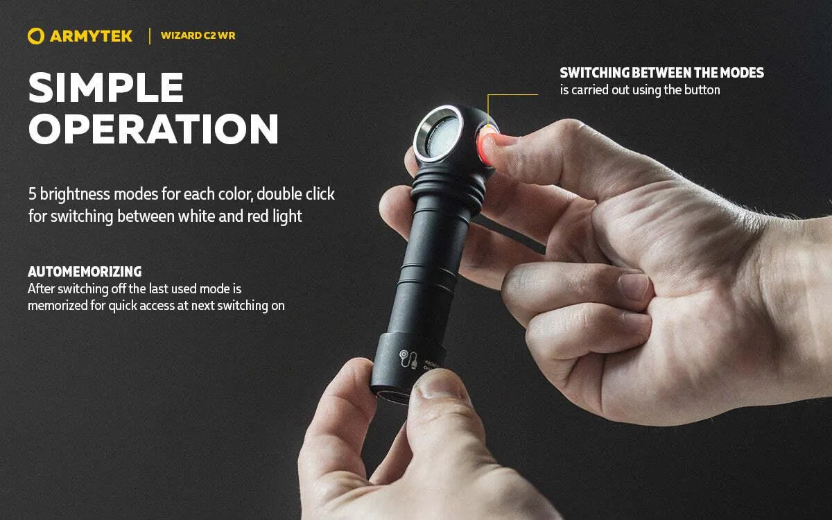 ARMYTEK WIZARD C2 WR MAGNET USB (WARM LIGHT)