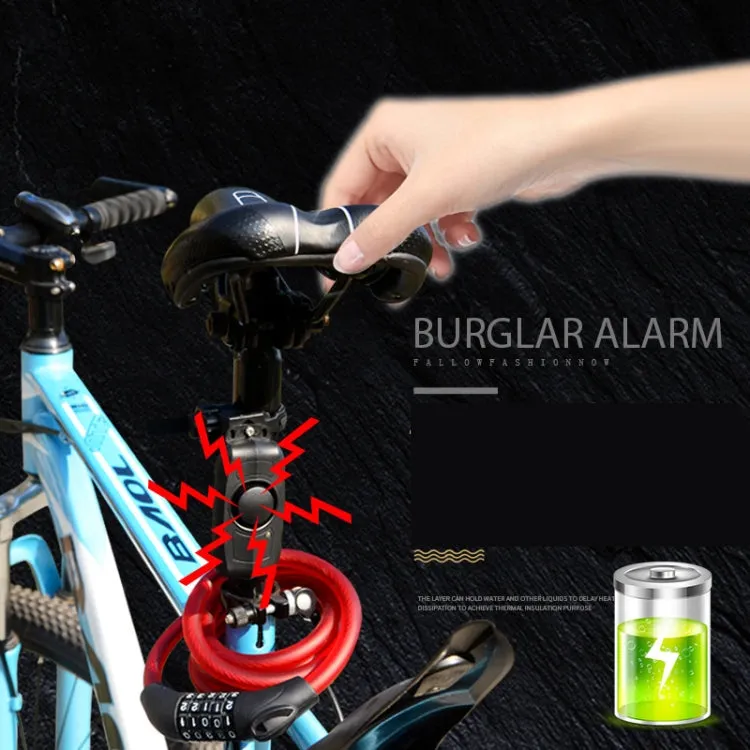 Bicycle Lock Anti-theft Anti-lost USB Charging Wireless Remote Control Vibration Alarm Detector Sensor