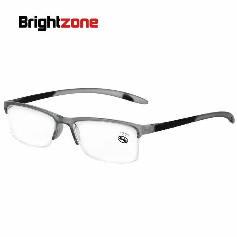 Brightzone Unisex Semi Rim Square Acetate Reading Glasses 2825