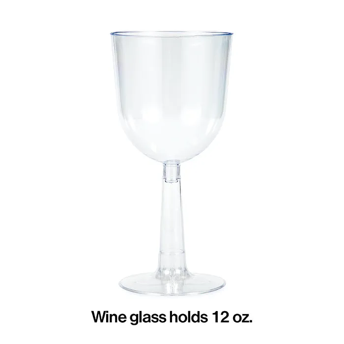 Bulk Clear 12 oz Plastic Wine Glasses (48 per Case)