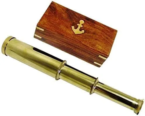 Collapsible Pirate Spyglass Telescope with Leather Case - 9 by TENABLE Nautical MART