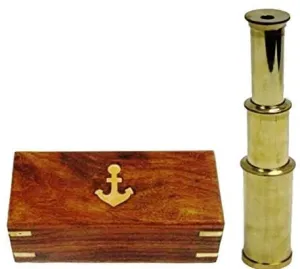 Collapsible Pirate Spyglass Telescope with Leather Case - 9 by TENABLE Nautical MART