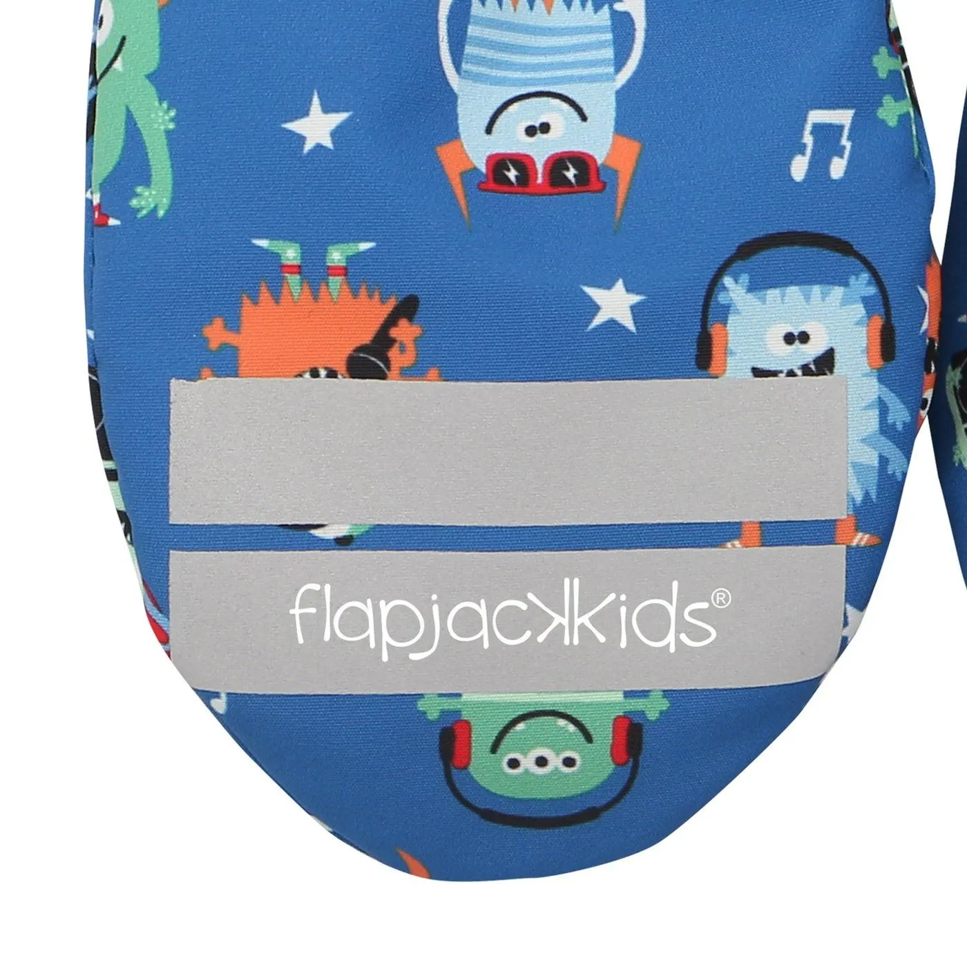 FlapJack Kids Water Repellent Ski Mittens - Monsters Blue