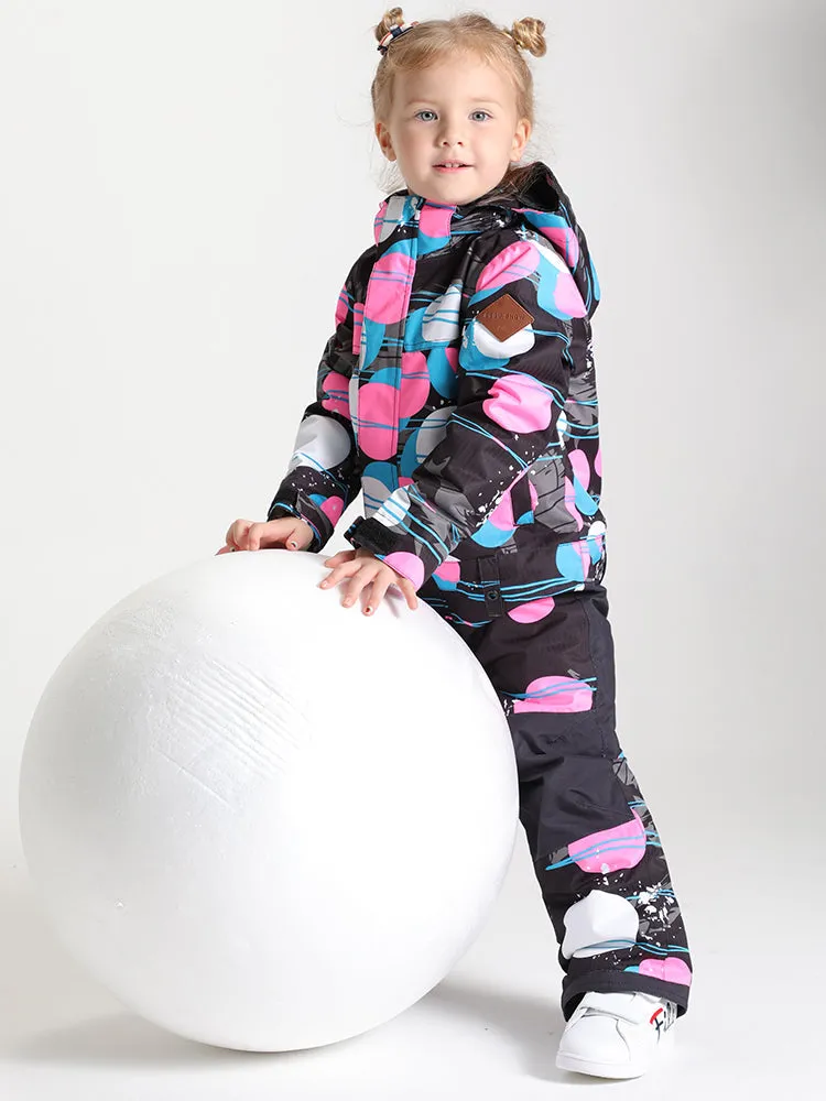 Kid's Colored Balls Snowboard Suit