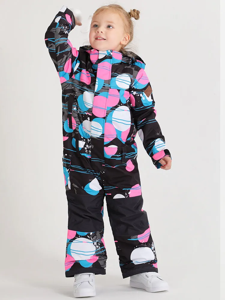 Kid's Colored Balls Snowboard Suit