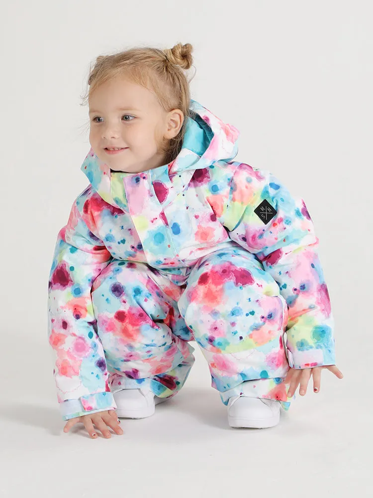 Kid's Colorful Cute Camouflage One Piece Snowboard Suit