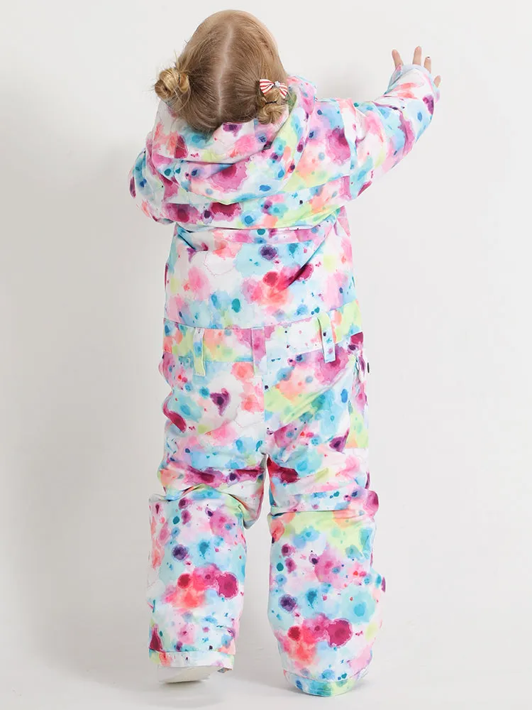 Kid's Colorful Cute Camouflage One Piece Snowboard Suit