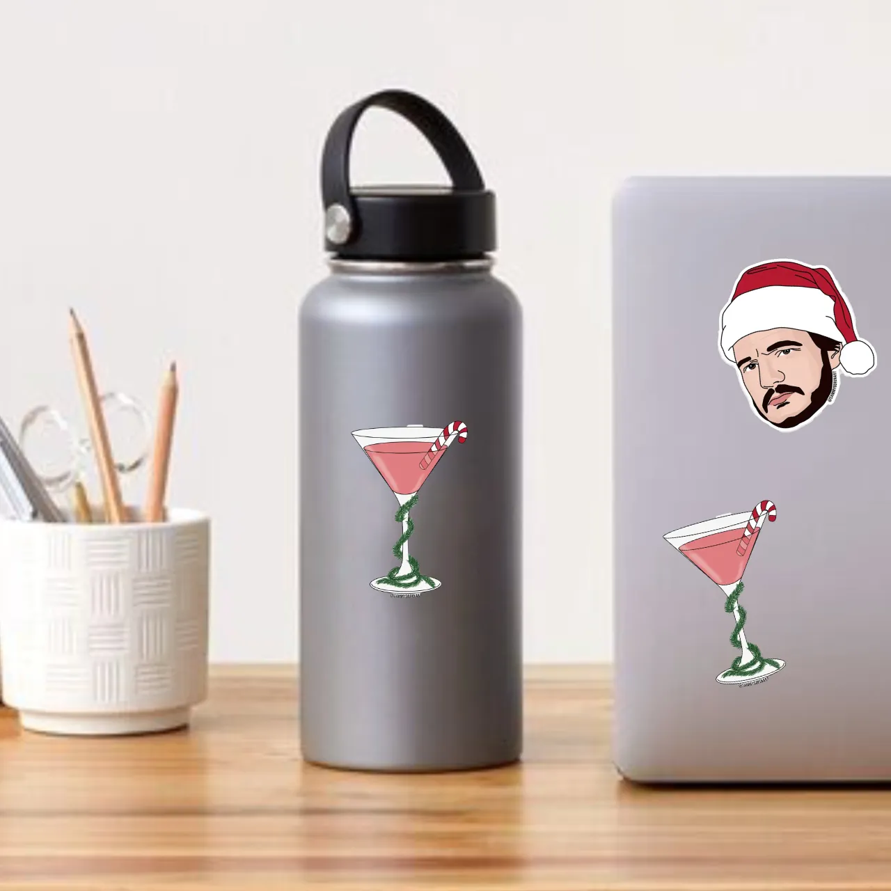 Martini Glass Christmas Sticker