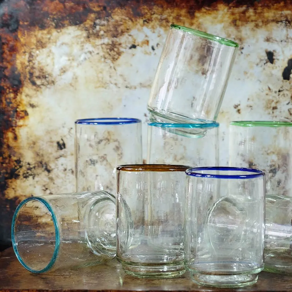 Medium Green Rim Stacking Glass