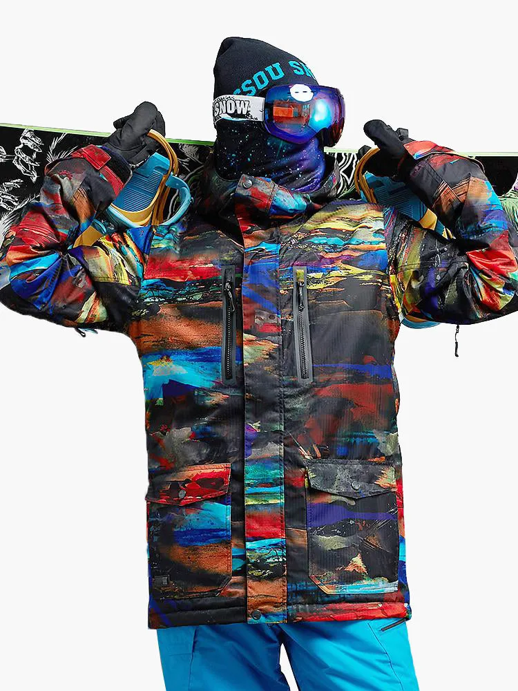 Men's Snowboard Jacket Colorful High Windproof Waterproof Winter Ski Jackets