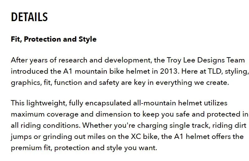 NEW TROY LEE DESIGNS MOUNTAIN BIKE HELMETS, TLD A1 DRONE HELMET, BLACK