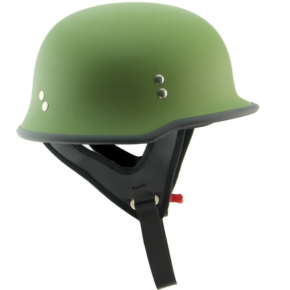 Outlaw Helmets T99 Green German Style Motorcycle Half Helmet for Men & Women DOT Approved - Adult Unisex Skull Cap for Bike Scooter ATV UTV Chopper Skateboard