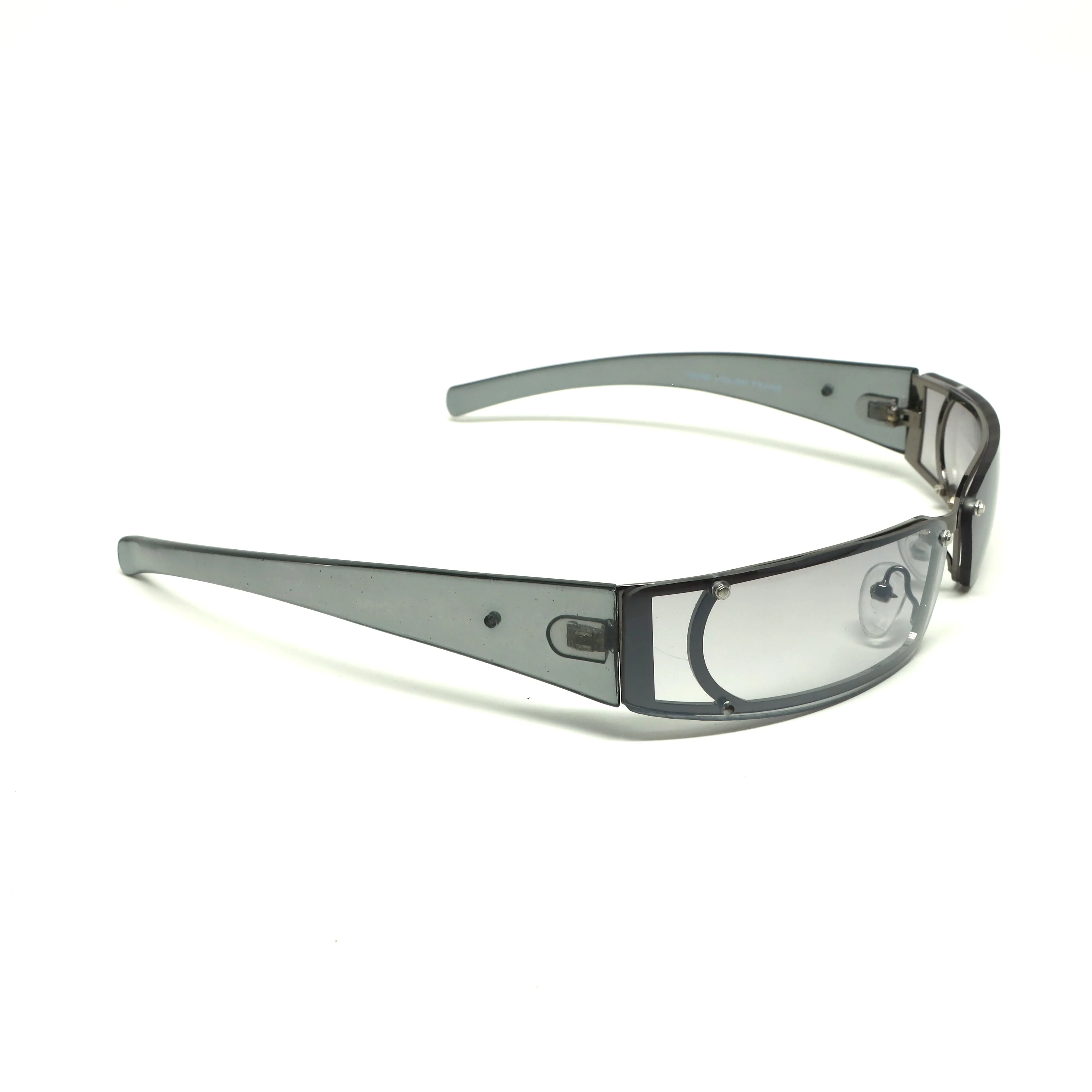 //Style 03// X-Static 1999 Slim Wraparound Rectangle Sunglasses - Grey