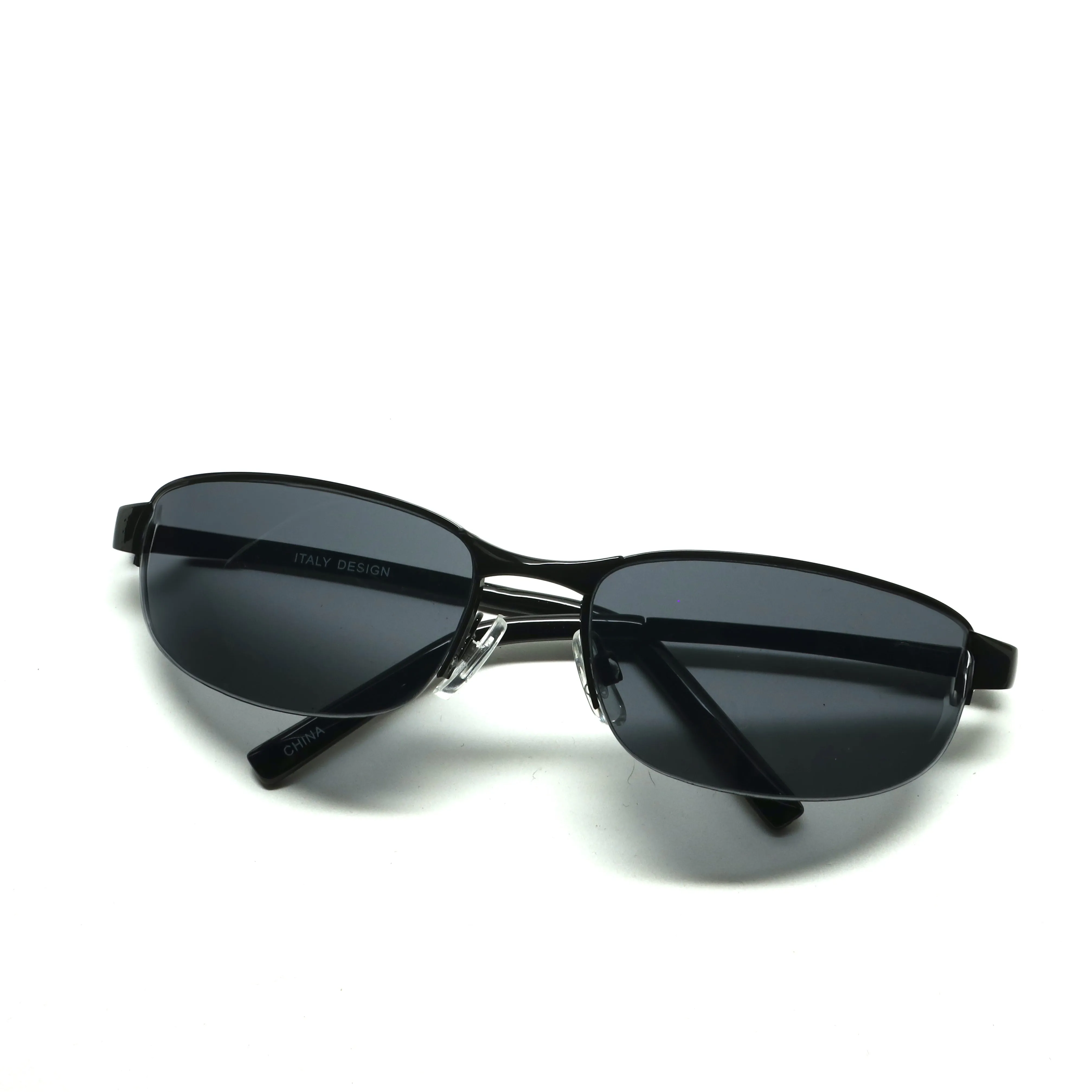 //Style 252// Vintage 90s Standard Wrap Wire Frame Sunglasses - Black