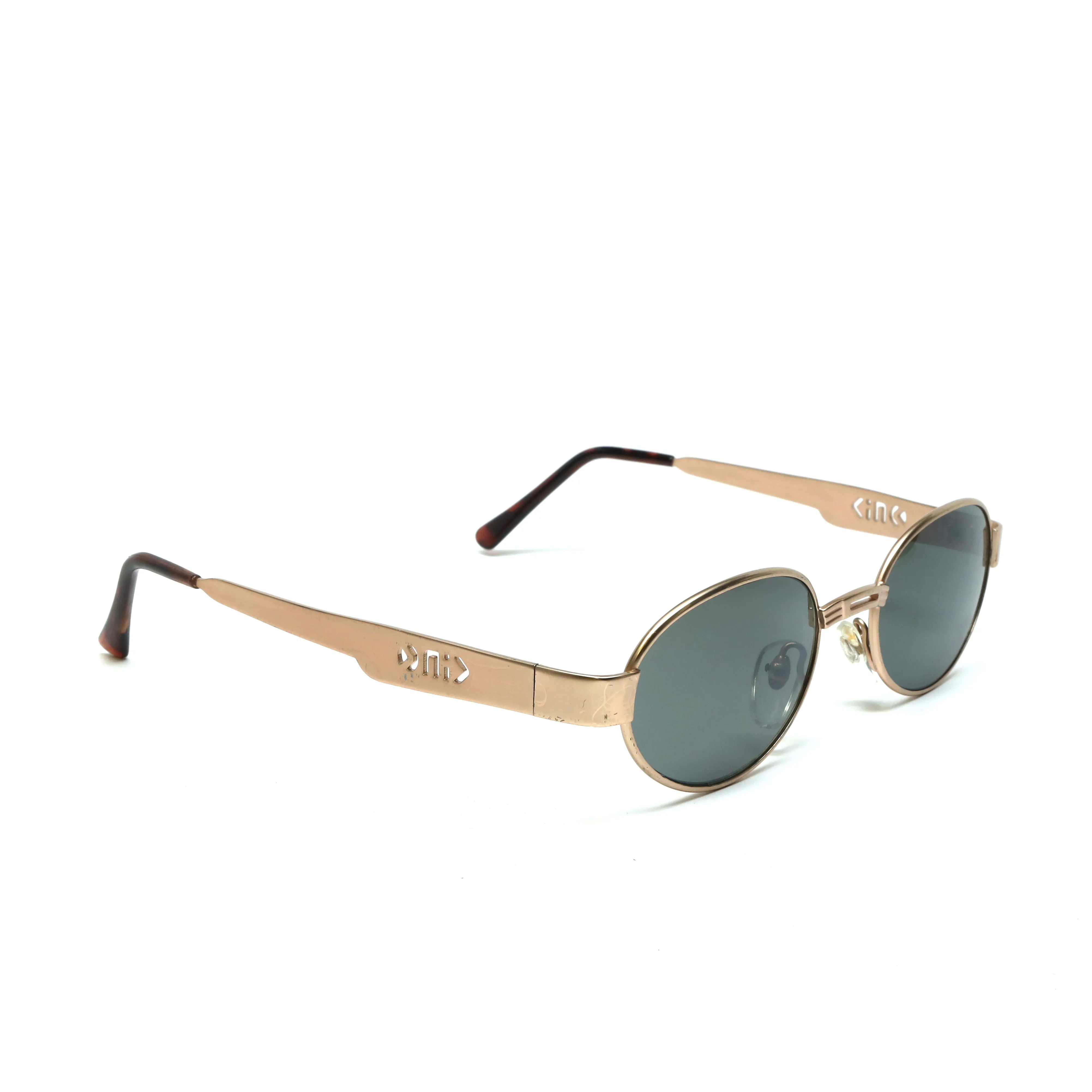 //Style 31// True Vintage Standard Size Matte Oval Sunglasses - Gold