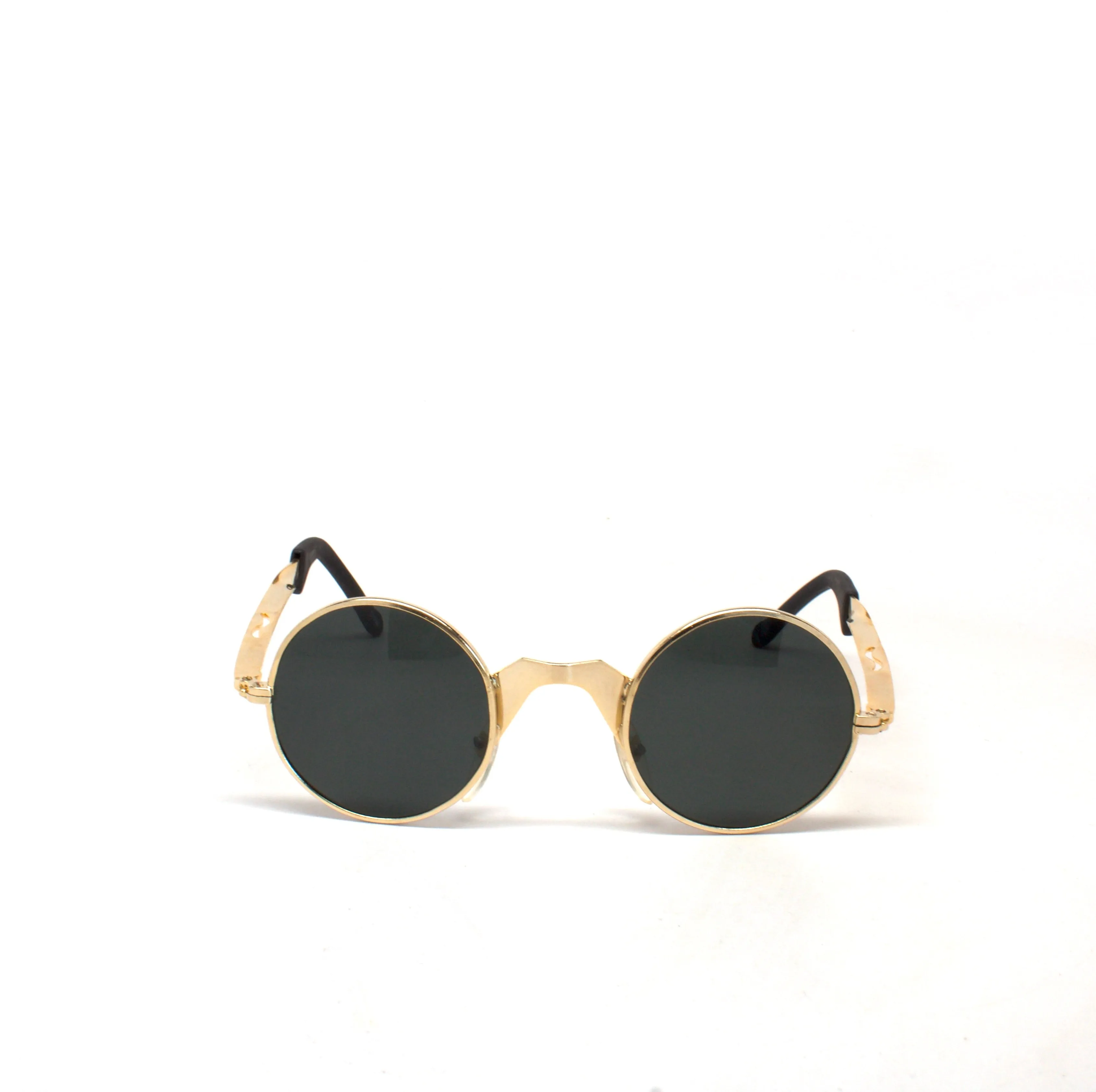 Vintage Small Size 1997 Deadstock Grunge Small Circle Frame Sunglasses - Gold