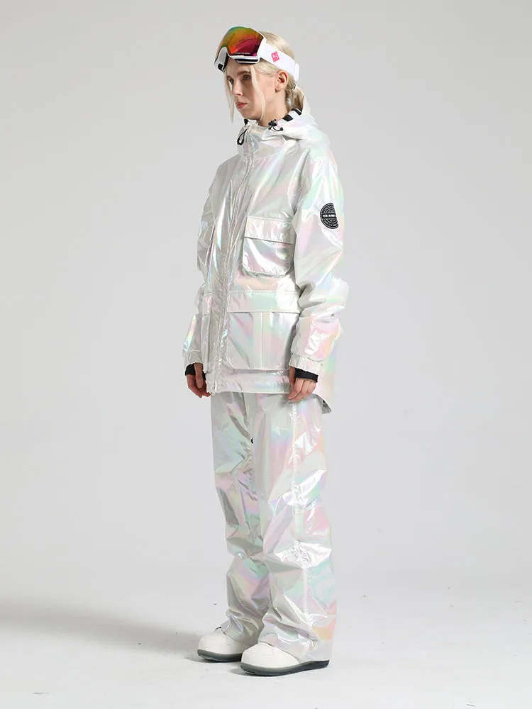 Women's White Dazzling Ski Suit