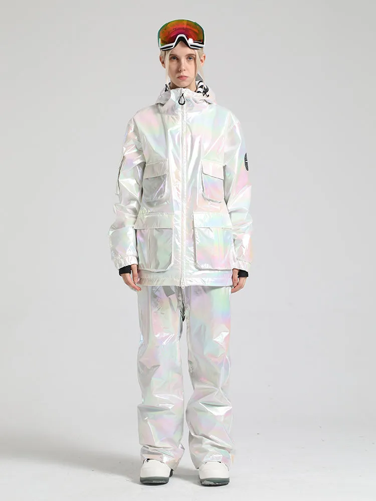 Women's White Dazzling Ski Suit